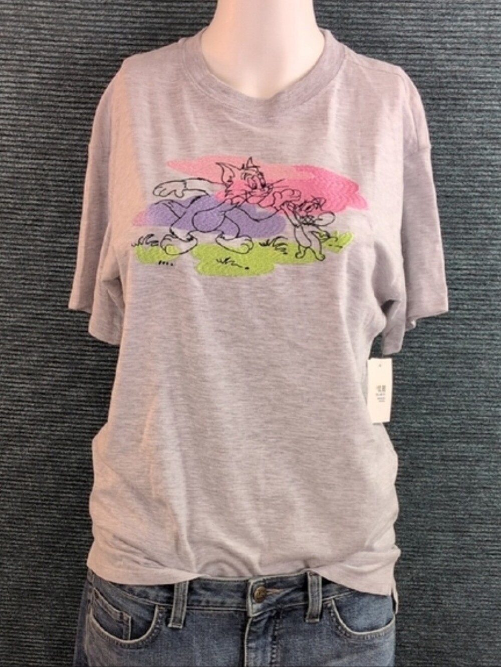 Tom And Jerry Embroidered Tee Shirt